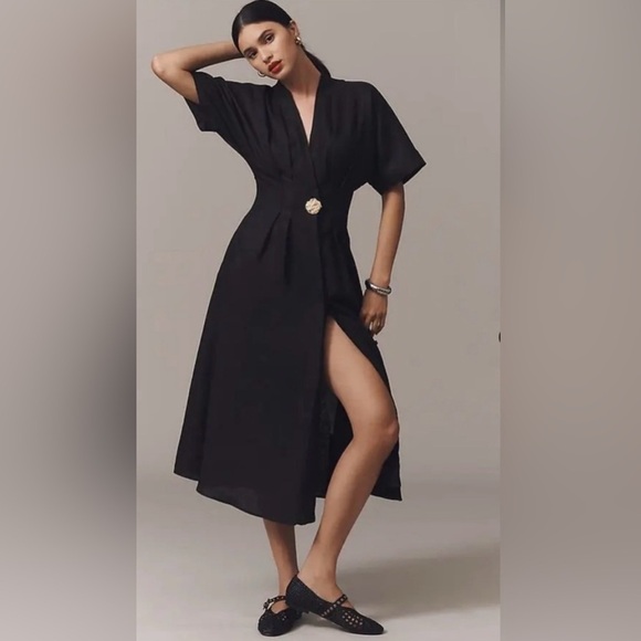 Anthropologie Dresses & Skirts - Anthropologie x Exquise Tobie Linen Midi Shirt Dress Size 1X NWT